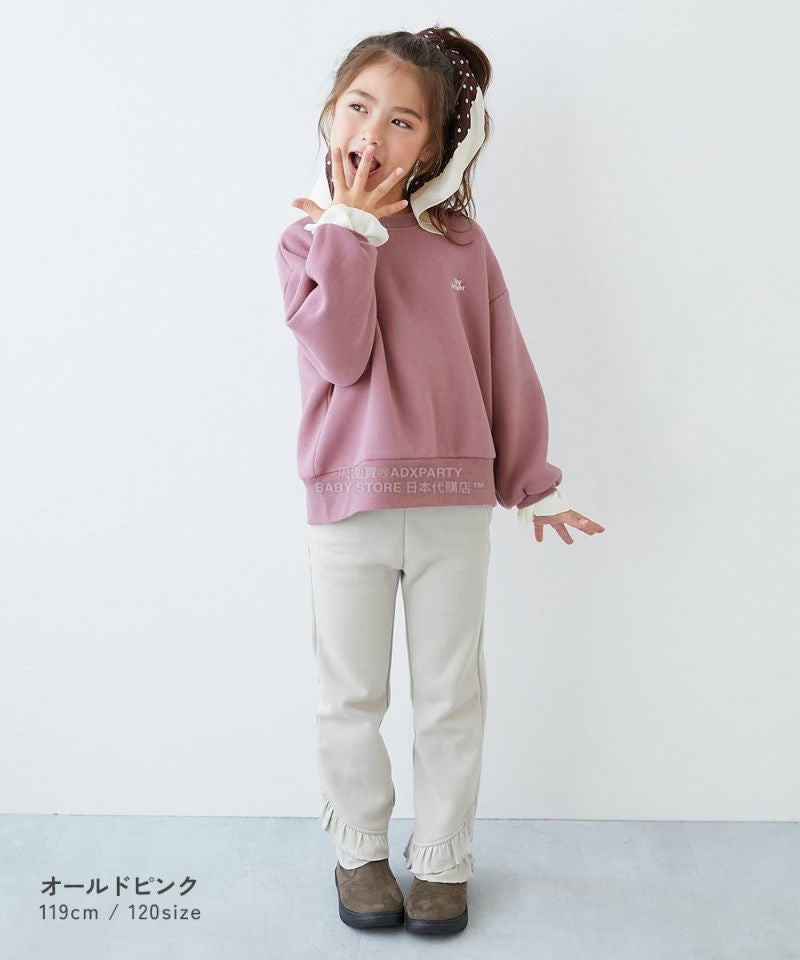 日本童裝 dev!rock 抓毛拼袖可愛衛衣 100-160cm 女童款 冬季 TOPS