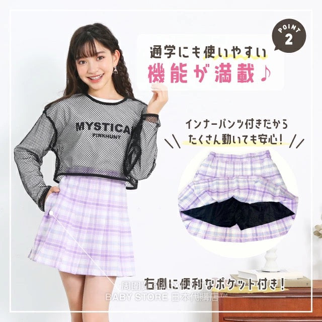 Japanese children's clothing BDL checkered skirt 120-160cm girls summer SKIRTS PANTS