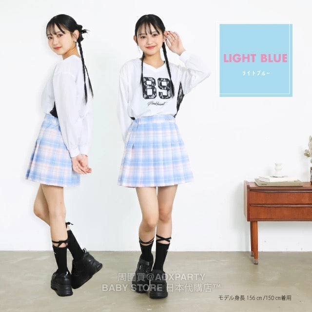 Japanese children's clothing BDL checkered skirt 120-160cm girls summer SKIRTS PANTS