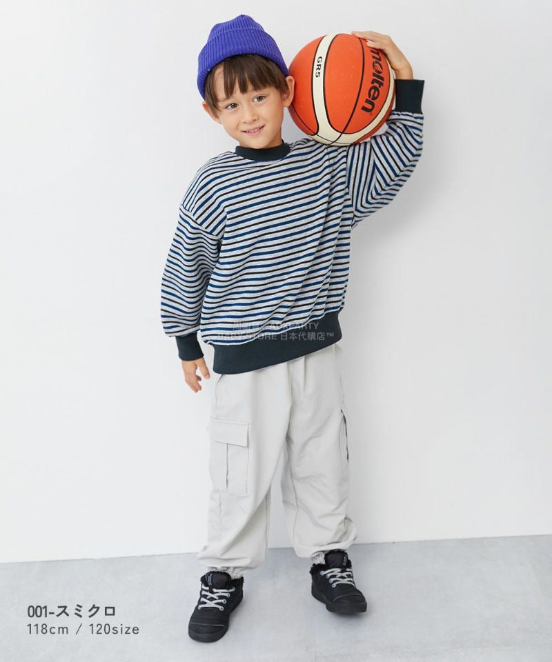 日本童裝 dev!rock 抓毛間條衛衣 100-160cm 女童款 冬季 TOPS