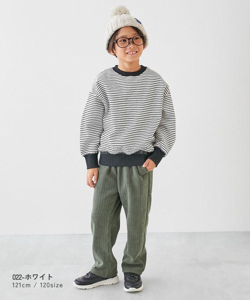 日本童裝 dev!rock 抓毛間條衛衣 100-160cm 女童款 冬季 TOPS