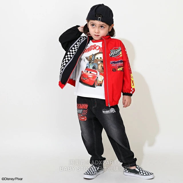 Japanese BDL x Disney Waterproof Cars Windbreaker (90-130cm) for Boys: Summer Outerwear (BDL Fitted)