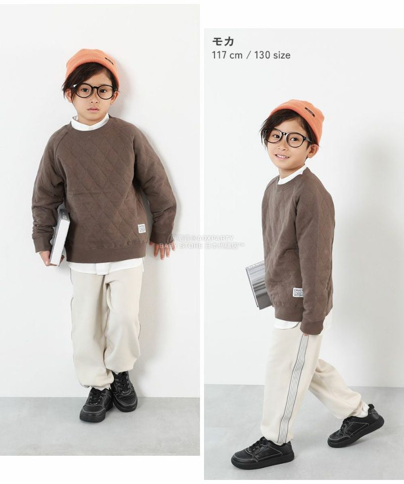 日本童裝 dev!rock 絎縫針織衛衣 100-160cm 女童款 冬季 TOPS