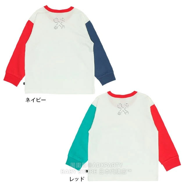 Japanese BDL x Disney Cars two-tone sleeve top 90-130cm boys' autumn TOPS