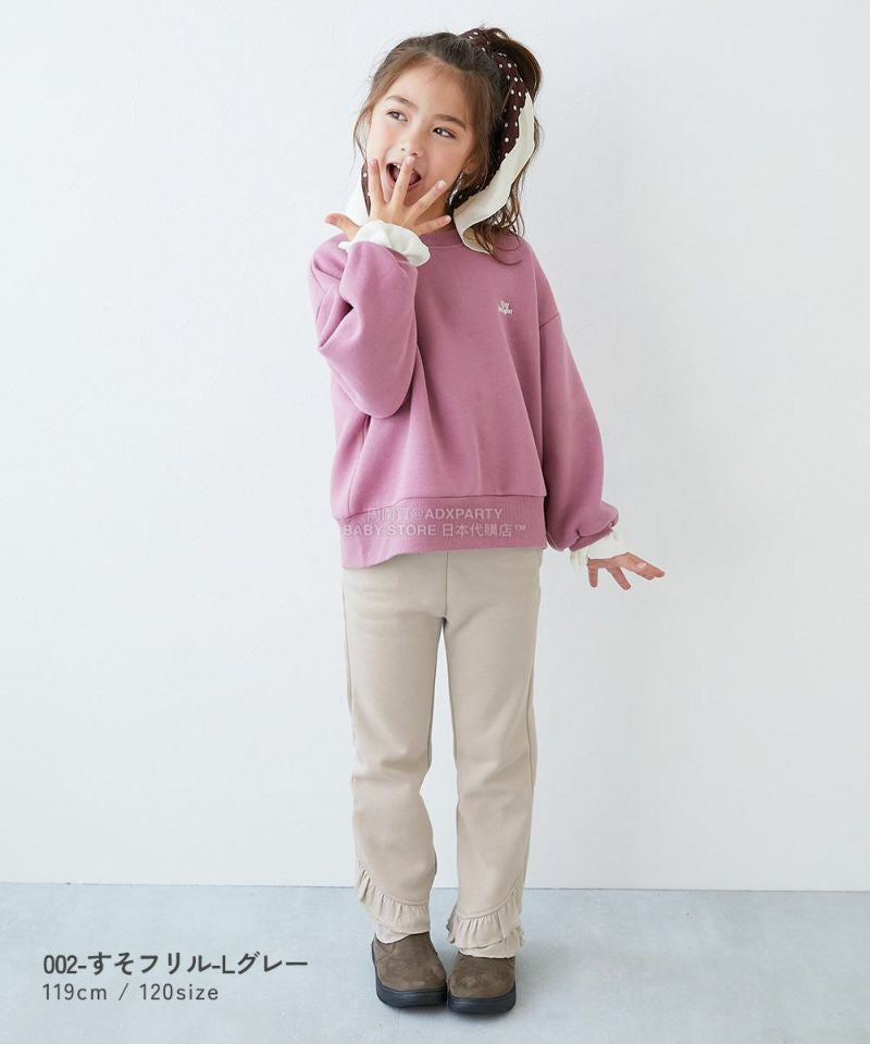 日本童裝 dev!rock 抓毛褶邊長褲 100-160cm 女童款 冬季 PANTS