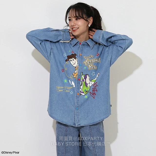 Japanese BDL x Disney ToyStory Printed Denim Shirt (S-XL Adult Summer TOPS)