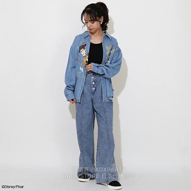 Japanese BDL x Disney ToyStory Printed Denim Shirt (S-XL Adult Summer TOPS)