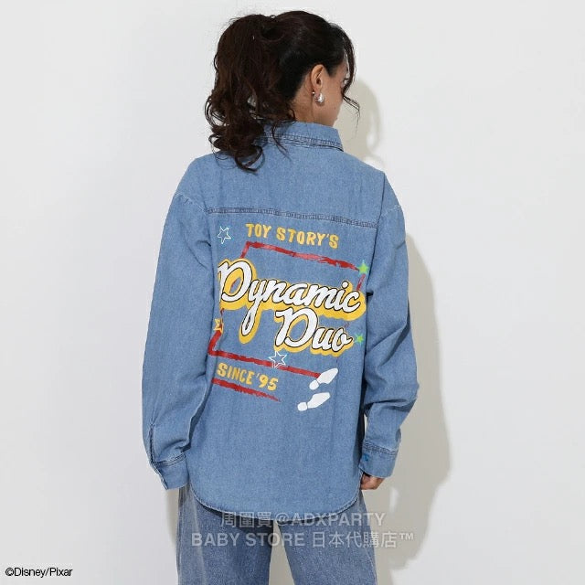 Japanese BDL x Disney ToyStory Printed Denim Shirt (S-XL Adult Summer TOPS)