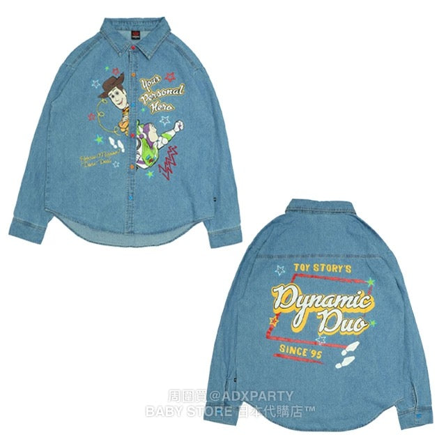 Japanese BDL x Disney ToyStory Printed Denim Shirt (S-XL Adult Summer TOPS)
