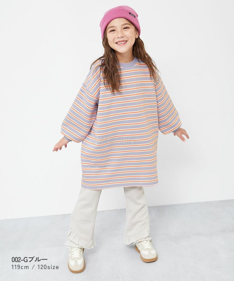 日本童裝 dev!rock 抓毛間條衛衣裙 100-160cm 女童款 冬季 DRESSES