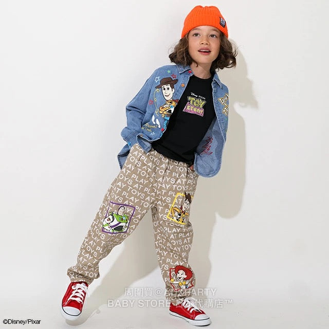 Japanese BDL x Disney Toy Story Printed Denim Shirt (90-150cm) for Boys and Girls Summer TOPS