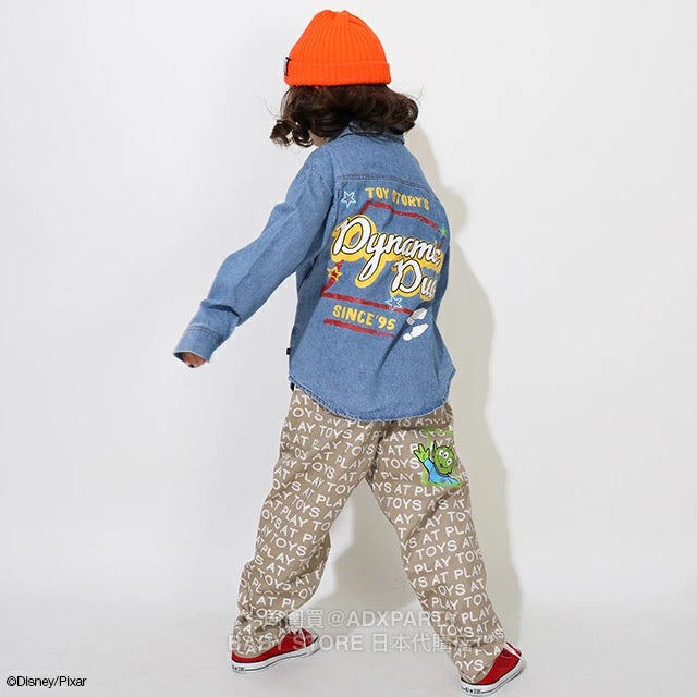 Japanese BDL x Disney Toy Story Printed Denim Shirt (90-150cm) for Boys and Girls Summer TOPS