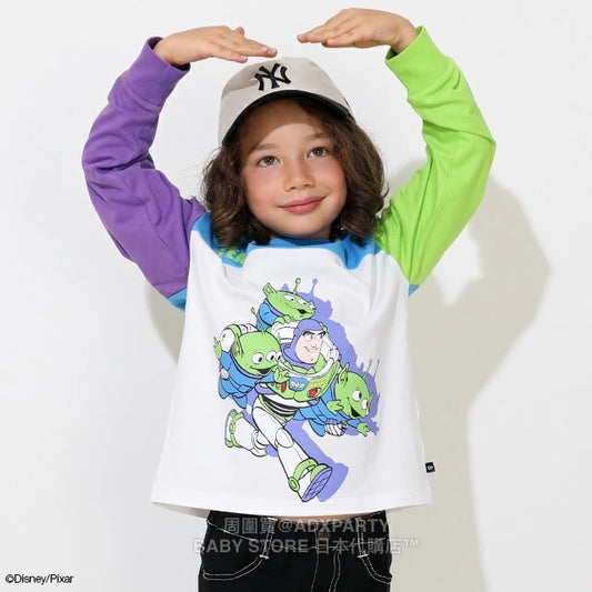 Japanese BDL x Disney ToyStory Printed Contrast Tops (80-140cm) for Boys/Girls Autumn