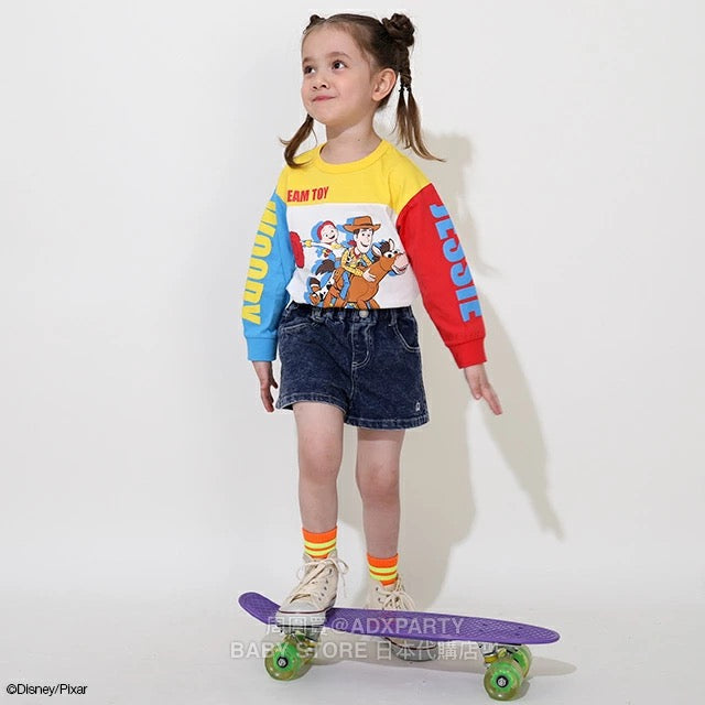 Japanese BDL x Disney ToyStory Printed Contrast Tops (80-140cm) for Boys/Girls Autumn