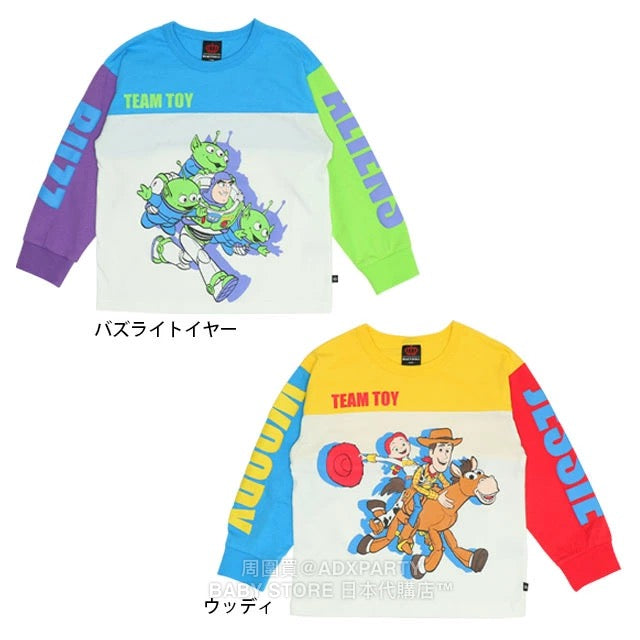 Japanese BDL x Disney ToyStory Printed Contrast Tops (80-140cm) for Boys/Girls Autumn