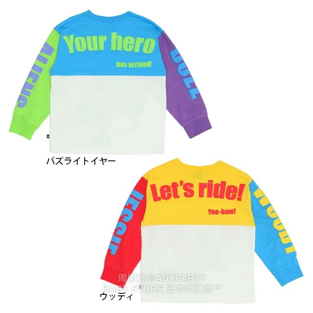 Japanese BDL x Disney ToyStory Printed Contrast Tops (80-140cm) for Boys/Girls Autumn