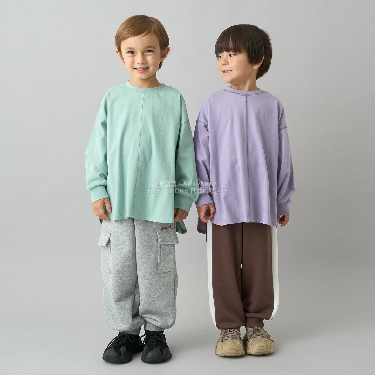 日本童裝 b・R# 簡約寬鬆oversized長袖上衣 100-150cm 男童款/女童款 冬季 TOPS