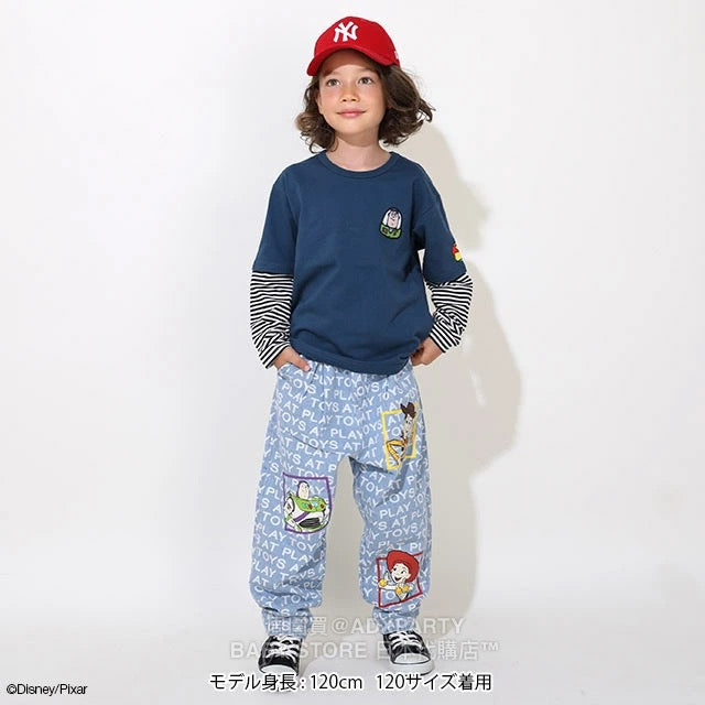 Japanese BDL x Disney ToyStory Fake Two-Piece Print Top (80-140cm) for Boys and Girls (Autumn)