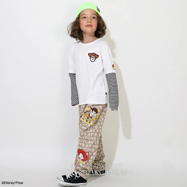 Japanese BDL x Disney ToyStory Fake Two-Piece Print Top (80-140cm) for Boys and Girls (Autumn)