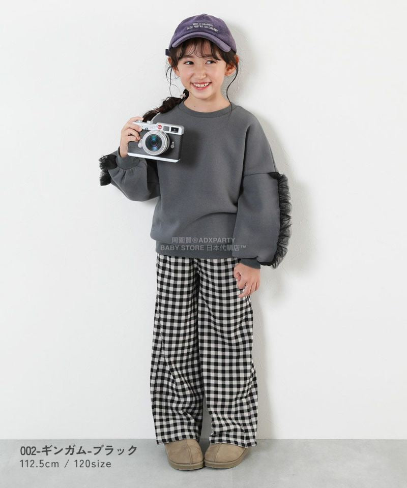 日本童裝 dev!rock 抓毛印花喇叭褲 100-160cm 女童款 冬季 PANTS