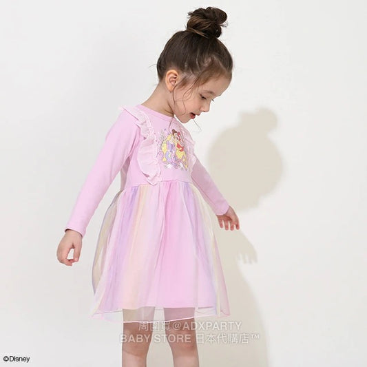 Japanese BDL x Disney Princess Tulle Dress (100-130cm) for Girls (Autumn Dresses)