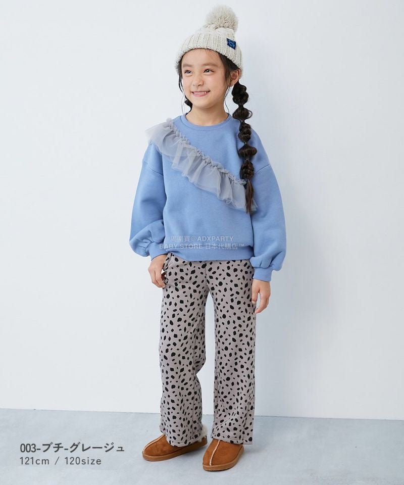 日本童裝 dev!rock 抓毛印花喇叭褲 100-160cm 女童款 冬季 PANTS