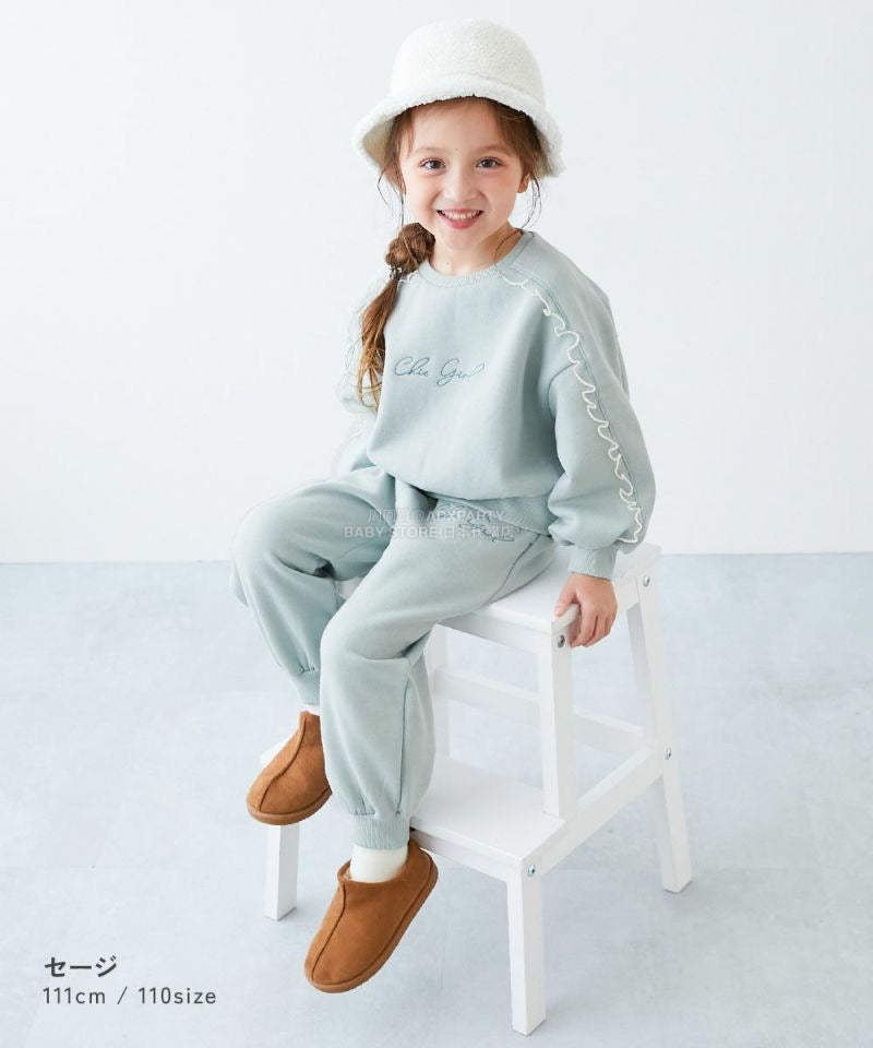 日本童裝 dev!rock 薄紗衛衣長褲兩件套裝 100-160cm 女童款 冬季 TOPS PANTS