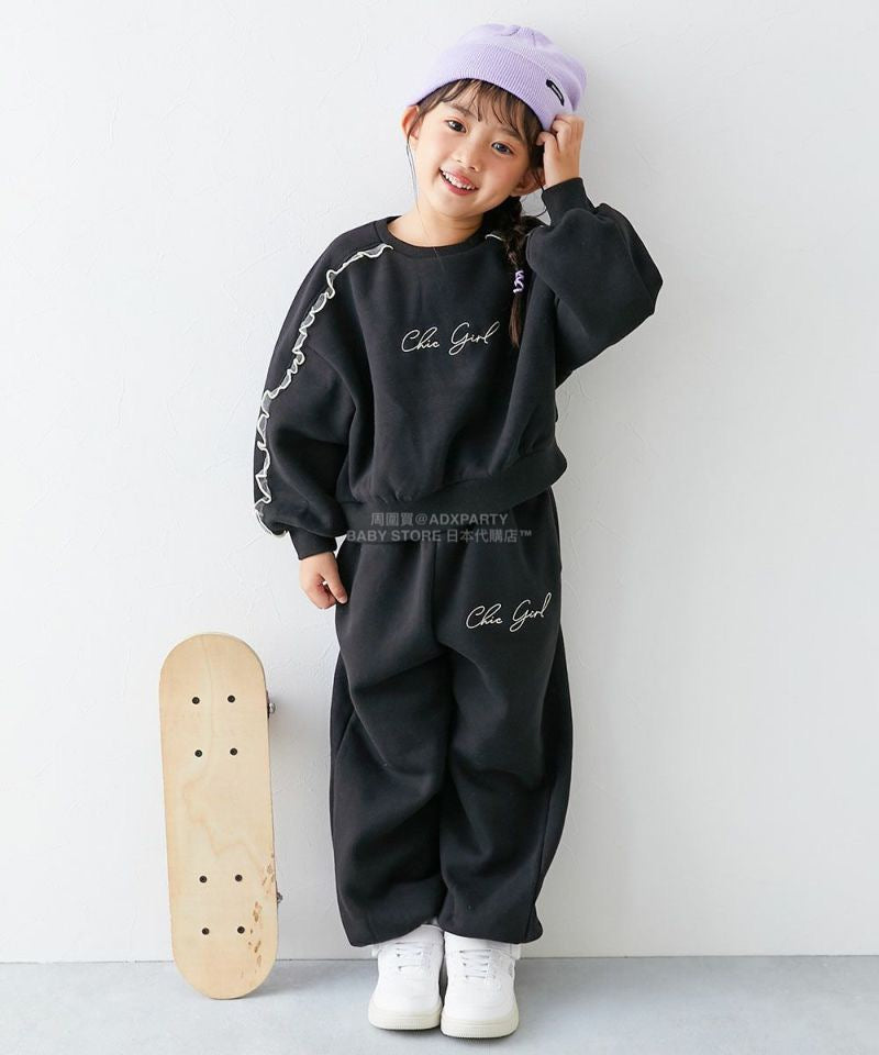 日本童裝 dev!rock 薄紗衛衣長褲兩件套裝 100-160cm 女童款 冬季 TOPS PANTS
