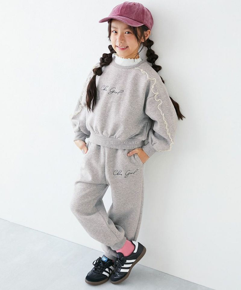 日本童裝 dev!rock 薄紗衛衣長褲兩件套裝 100-160cm 女童款 冬季 TOPS PANTS