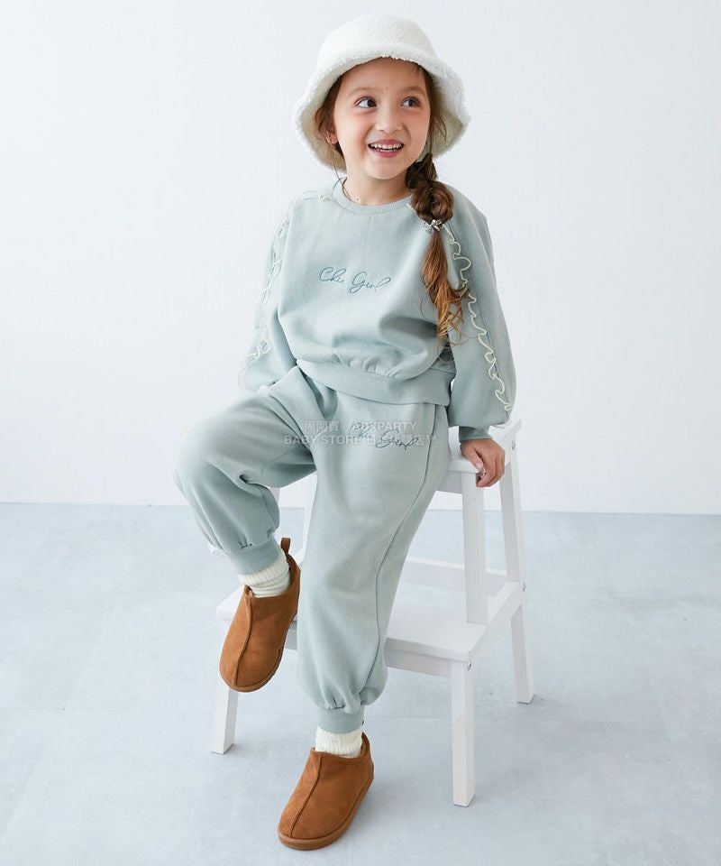 日本童裝 dev!rock 薄紗衛衣長褲兩件套裝 100-160cm 女童款 冬季 TOPS PANTS