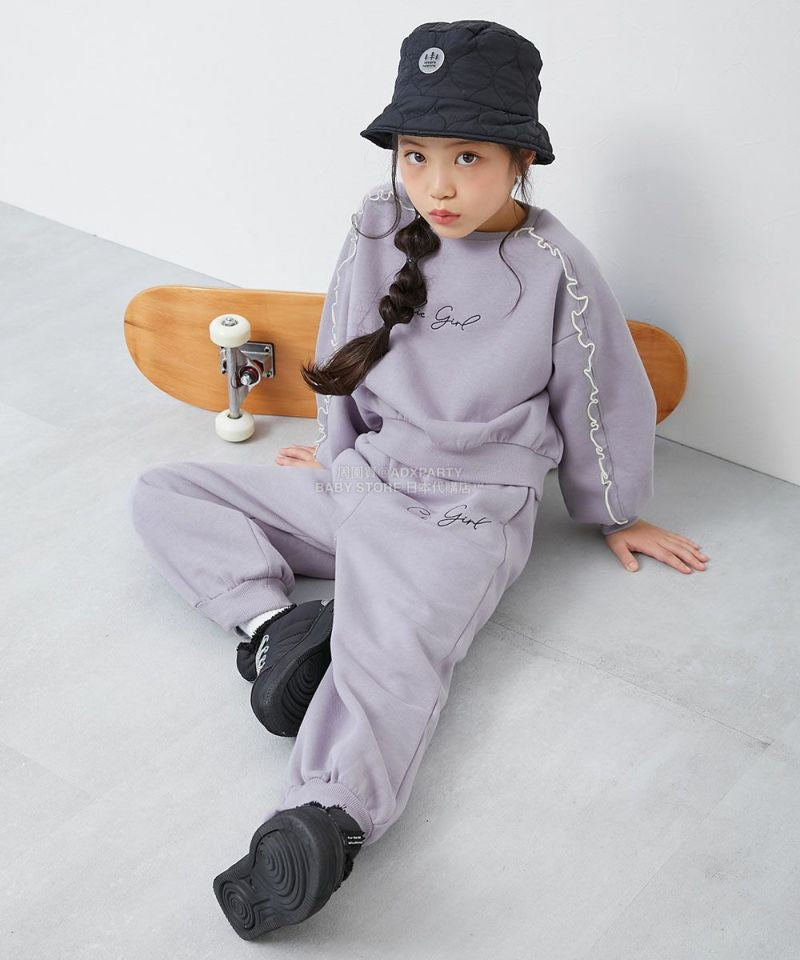 日本童裝 dev!rock 薄紗衛衣長褲兩件套裝 100-160cm 女童款 冬季 TOPS PANTS