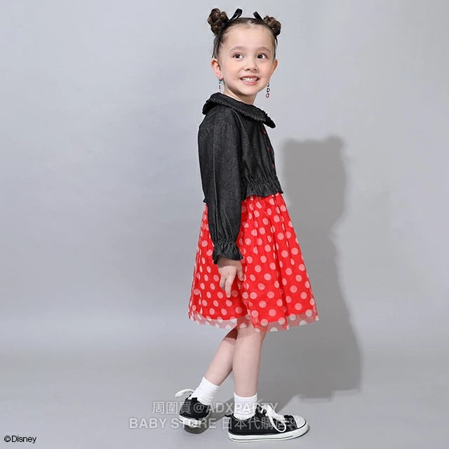 Japanese BDL x Disney Denim Mesh Dress (80-140cm) for Girls (Autumn)