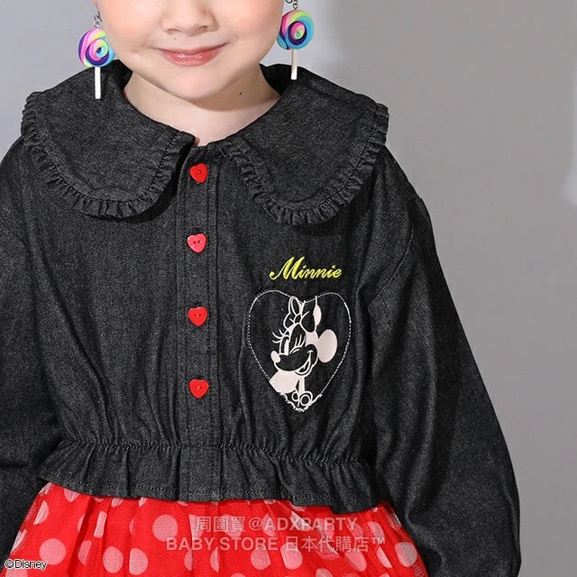 Japanese BDL x Disney Denim Mesh Dress (80-140cm) for Girls (Autumn)