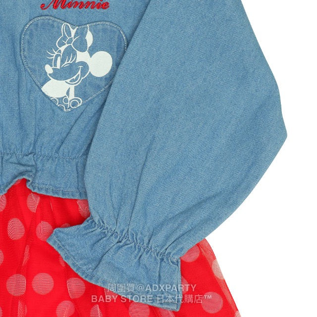 Japanese BDL x Disney Denim Mesh Dress (80-140cm) for Girls (Autumn)