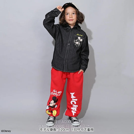 Japanese BDL x Disney Hooded Denim Shirt Jacket (80-150cm) for Boys/Girls Fall Outerwear