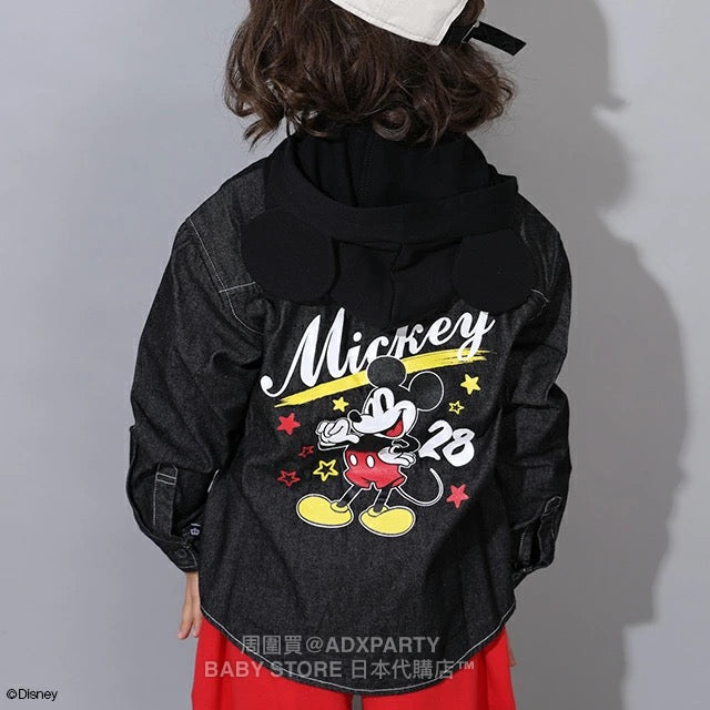 Japanese BDL x Disney Hooded Denim Shirt Jacket (80-150cm) for Boys/Girls Fall Outerwear