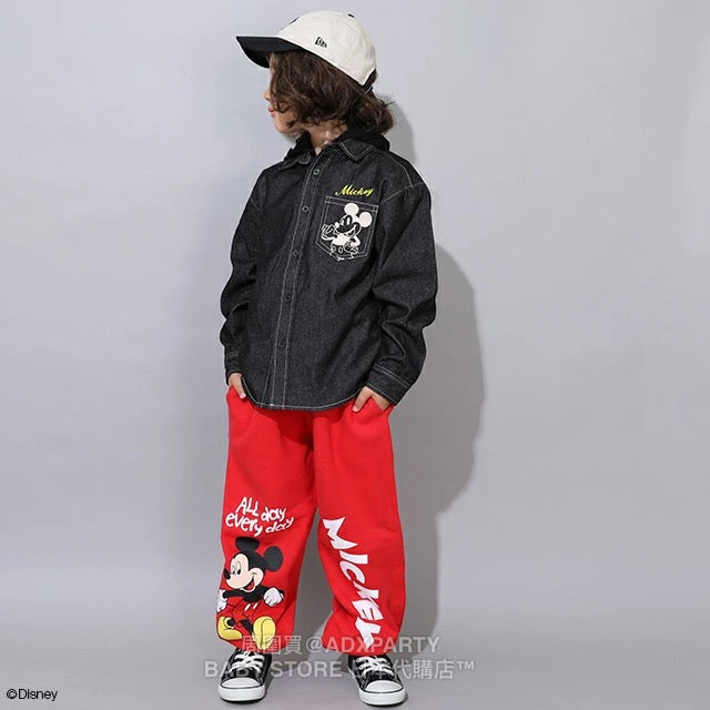 Japanese BDL x Disney Hooded Denim Shirt Jacket (80-150cm) for Boys/Girls Fall Outerwear