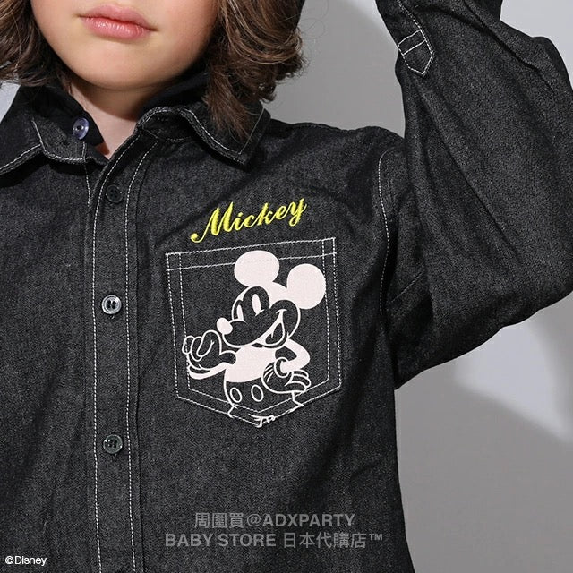 Japanese BDL x Disney Hooded Denim Shirt Jacket (80-150cm) for Boys/Girls Fall Outerwear