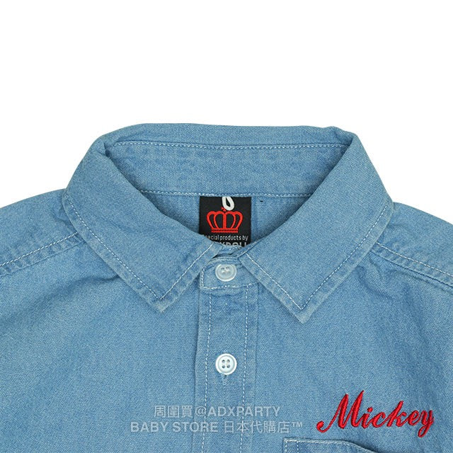 Japanese BDL x Disney Hooded Denim Shirt Jacket (80-150cm) for Boys/Girls Fall Outerwear