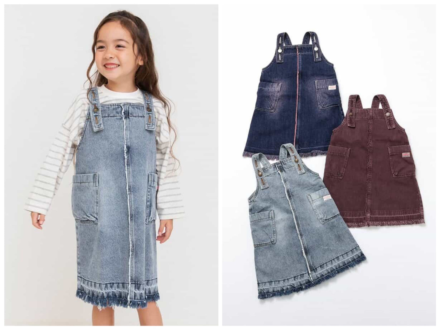 日本童裝 BREEZE 吊帶牛仔裙 80-130cm 女童款 秋季 DRESSES