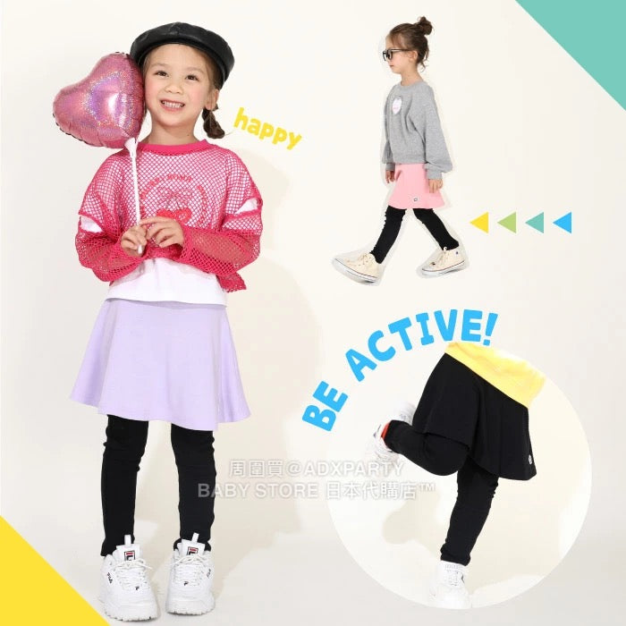 Japanese children's clothing BDL solid color fake two-piece skirt with leggings 80-150cm girls' four seasons SKIRTS PANTS DBL all-match style