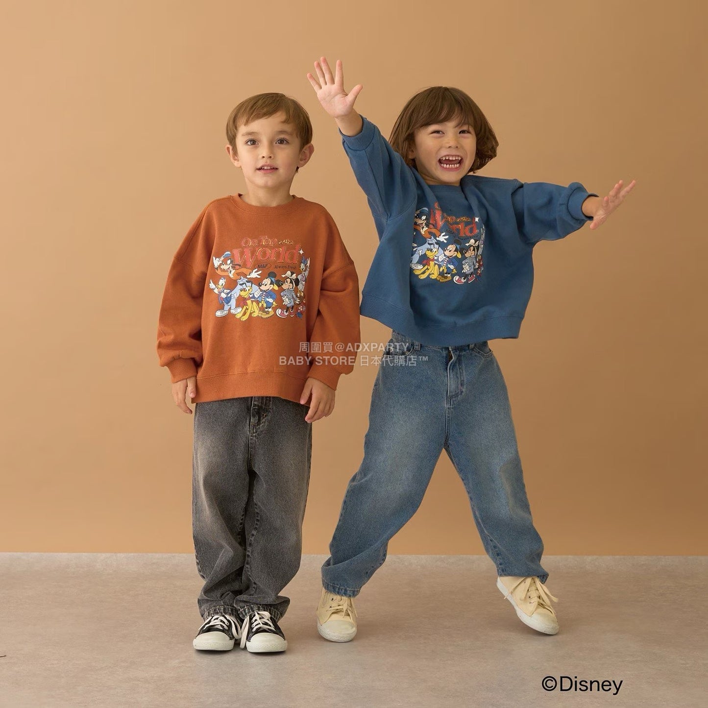 日本童裝 b・R# x Disney 印花衛衣 100-150cm 男童款 冬季 TOPS