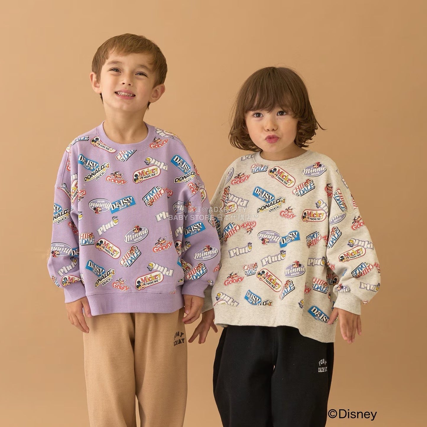 日本童裝 b・R# x Disney 印花衛衣 100-150cm 男童款 冬季 TOPS