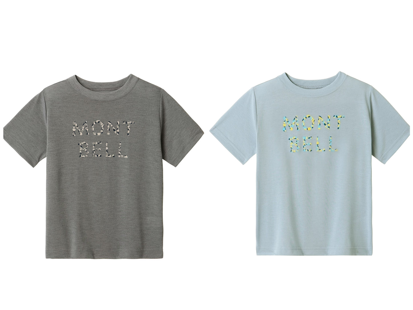 Mont-Bell Japan Children's Clothing UV Protection/Water Absorbent Quick Dry/Odor Suppressing Stone Logo Short Sleeve T-Shirt 100-120cm Boys/Girls Summer TOPS