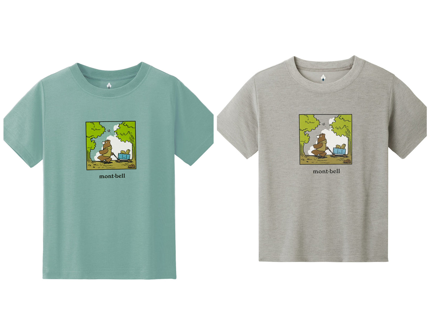 Japanese children's clothing mont-bell UV protection / quick-drying / odor-suppressing bear pull-on top 100-160cm boys'/girls' summer TOPS