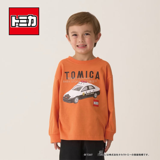 日本童裝 b・R# x Tomica 吸水速乾 防UV 印花長袖上衣 100-130cm 男童款 冬季 TOPS