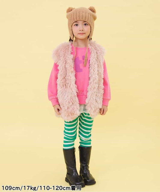 日本童裝 BREEZE 貴賓犬毛毛背心外套 90-140cm 女童款 冬季 OUTERWEAR