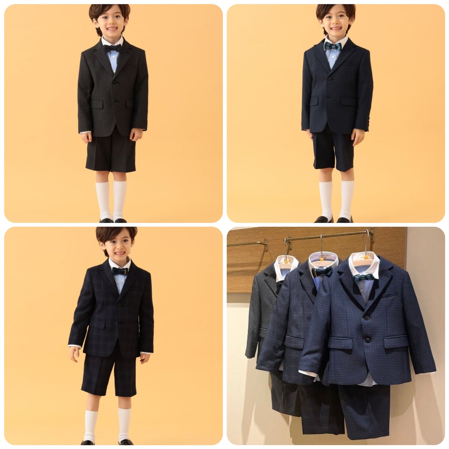 Japanese children's clothing BEAMS mini suit three-piece suit with tie 110-130cm boys' summer outerwear tops pants interviews/banquets/performances