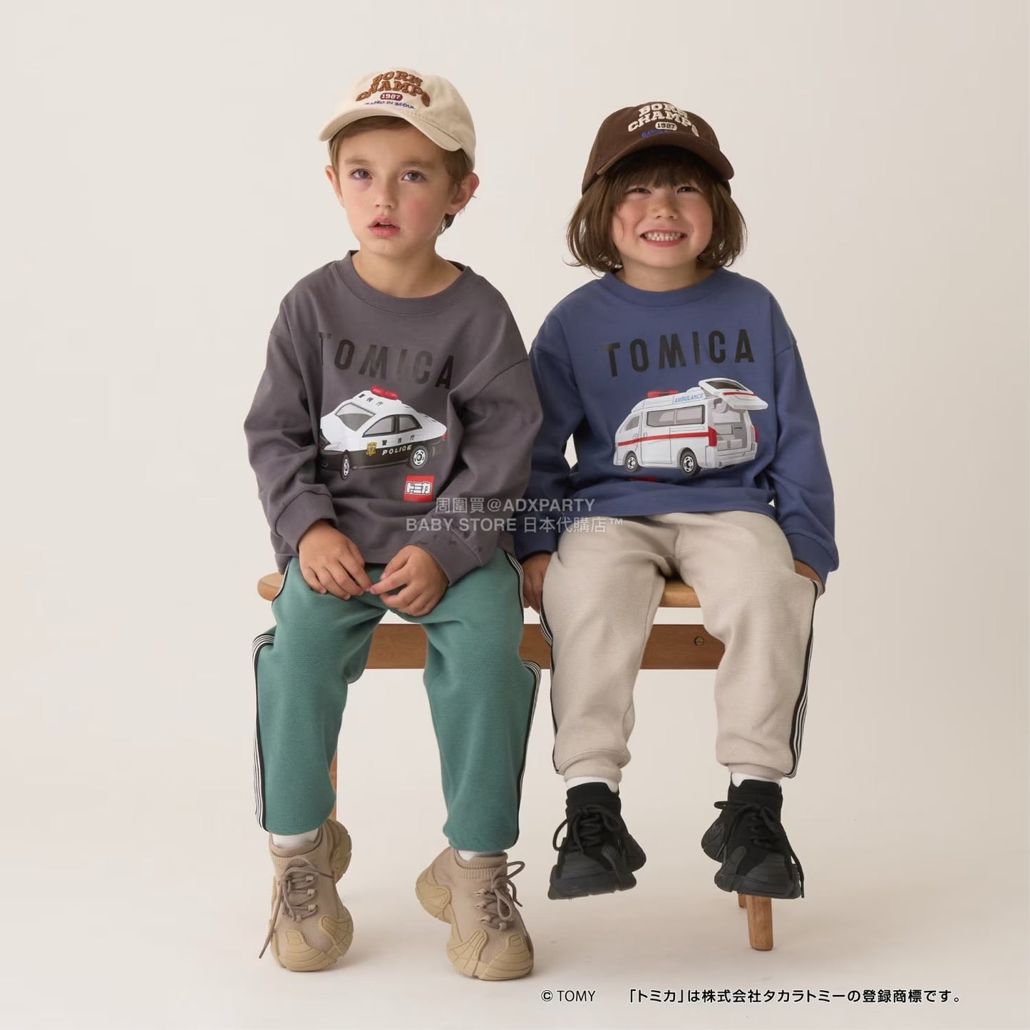日本童裝 b・R# x Tomica 吸水速乾 防UV 印花長袖上衣 100-130cm 男童款 冬季 TOPS