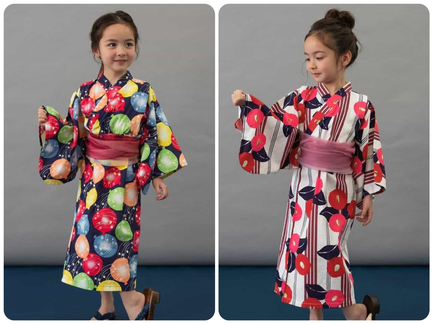 BREEZE Japanese Yukata Kimono 100-140cm Girls' Summer Dresses Japanese Summer Festival Special